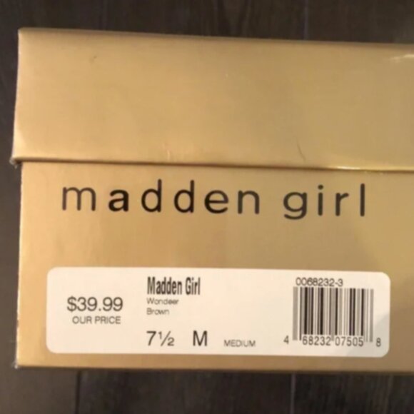 Madden Girl Low Wedge Heel Thong-Sandal Sz 7.5 Brown Bronze #267L - Picture 8 of 8